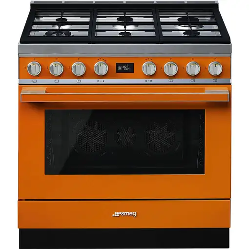 Smeg CPF9GPOR cocina Cocina independiente Eléctrico Encimera de gas Naranja