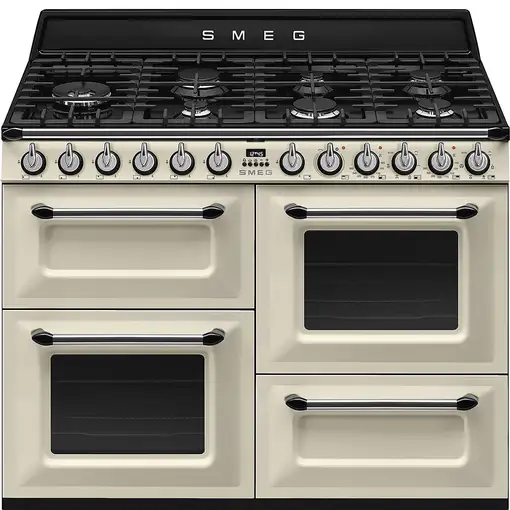 Smeg TR4110P1 cocina Cocina independiente Eléctrico Encimera de gas Negro, Crema d