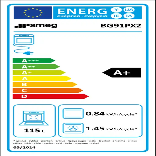 Smeg Concert BG91PX2 cocina Cocina independiente A+ Eléctrico Encimera de gas Acer