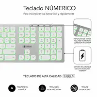 Teclado Bluetooth/2.4G Master Iluminado Extendido  BlancoPlata