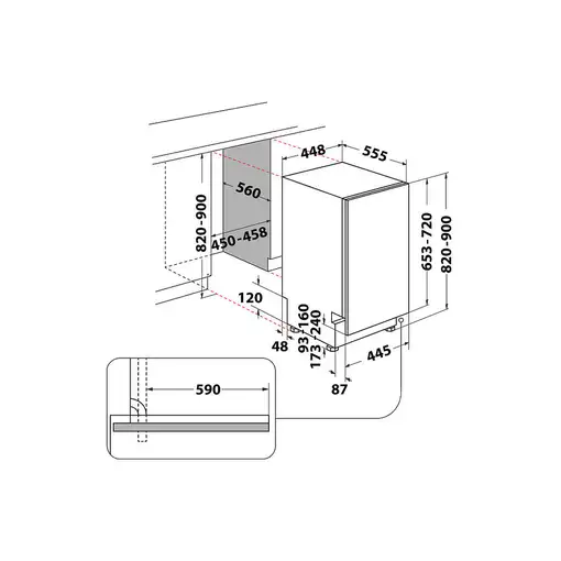 Lavavajillas 448 mm 10 place settings 869991616450 WHIRLPOOL