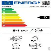 Electrolux EES47310L Completamente integrado 13 cubiertos D