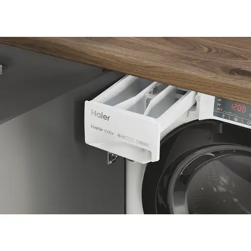 Haier HWDQ90B416FWB lavadora-secadora Integrado Carga frontal Blanco D