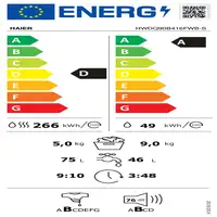 Haier HWDQ90B416FWB lavadora-secadora Integrado Carga frontal Blanco D
