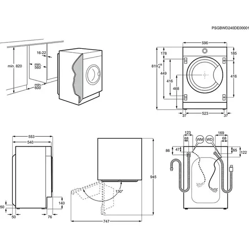 Lavadora carga frontal 7 kg 1151 RPM Blanco 914 580 247 ELECTROLUX