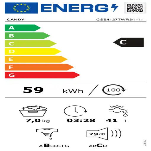 Lavadora de 7 kg 1200 rpm Blanco 31019702 CANDY