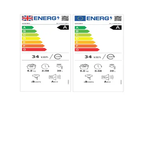 Hisense WF3S9043BB3 lavadora Carga frontal 9 kg 1400 RPM Negro