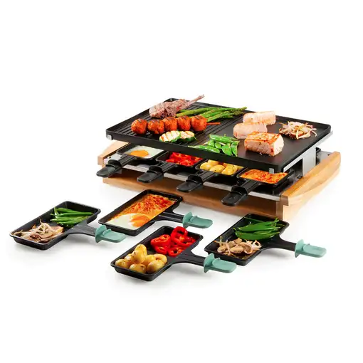 Domo DO9246G parrilla de interior 8 personas(s) 1200 W Negro, Madera Domo DO9246G parrilla de interior 8 personas(s) 1200 W Negro, Madera