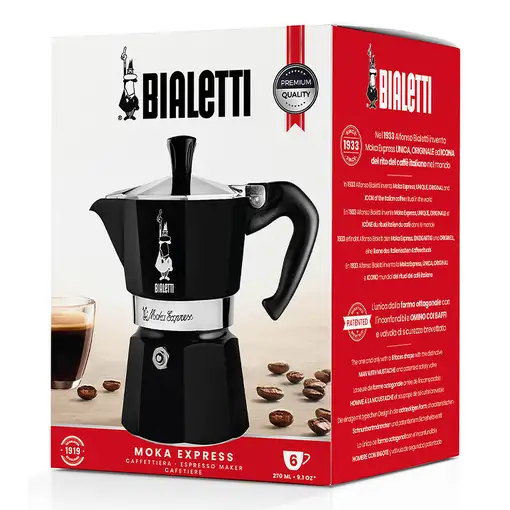 Cafeteras italianas Negro 6 cups 04-4953 BIALETTI
