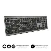 Teclado Pure Extended  Extendido Inalámbrico Bluetooth  GrisNegro