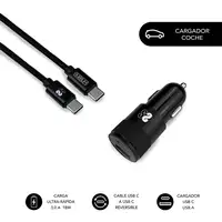 Cargador Coche Dual Pd Car Charger Pd18W+2.4A + Cable C To C  Negro
