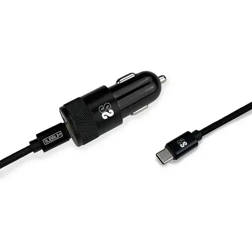 Cargador Coche Dual Pd Car Charger Pd18W+2.4A + Cable C To C Negro