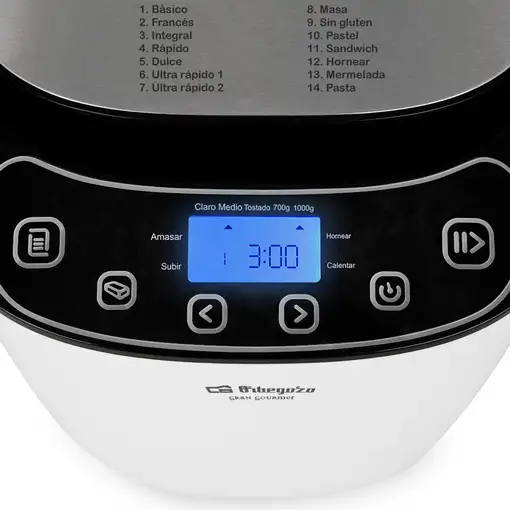 Orbegozo MHP 3500 panificadora 550 W Negro, Blanco