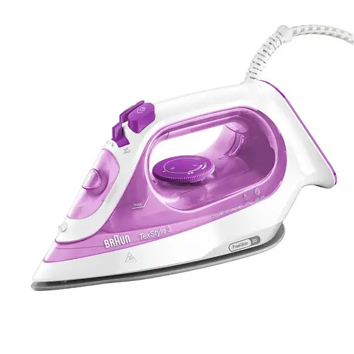 Braun TexStyle 3 SI3030PU Plancha a vapor Suela de cerámica 2300 W Rosa