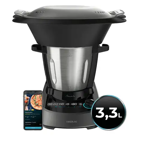 Cecotec 04341 robot de cocina 1600 W 3,3 L Negro, Acero inoxidable Balanza integra