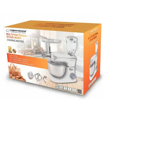 Esperanza EKM025 robot de cocina 1000 W 5 L Acero inoxidable, Blanco