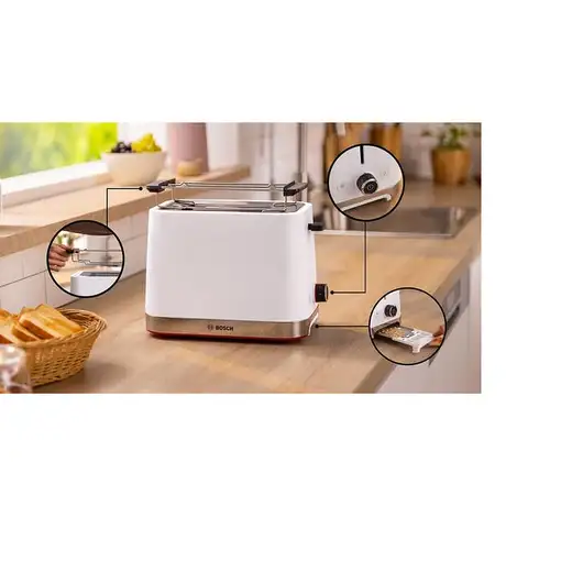 Bosch TAT4M221 tostadora 2 rebanada(s) 950 W Blanco