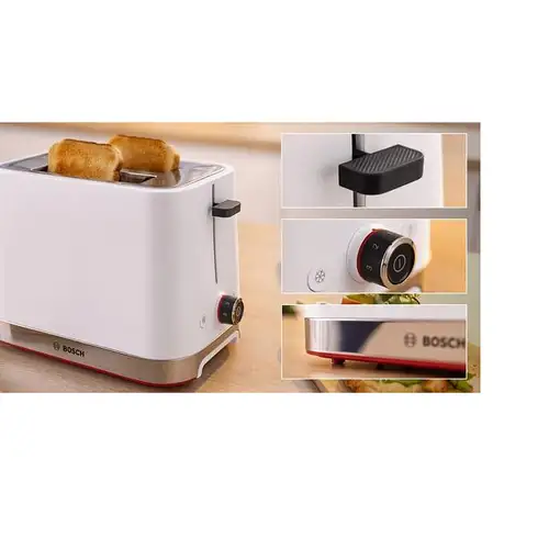 Bosch TAT4M221 tostadora 2 rebanada(s) 950 W Blanco