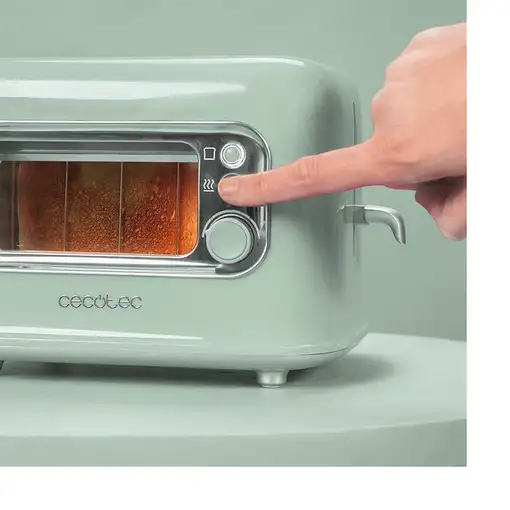 Cecotec RetroVision Green 5 2 rebanada(s) 700 W Verde claro, Acero inoxidable