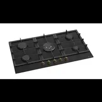 Solthermic Placa Gas 90 Bl042 Negra Rústica 5 Fuegos + Wok