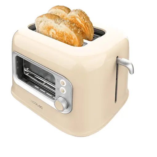 Cecotec RetroVision Beige 5 2 rebanada(s) 700 W Beige, Acero inoxidable
