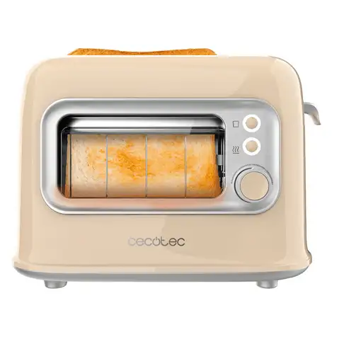 Cecotec RetroVision Beige 5 2 rebanada(s) 700 W Beige, Acero inoxidable