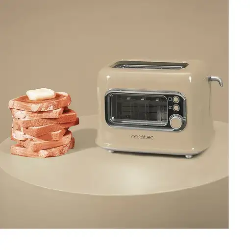 Cecotec RetroVision Beige 5 2 rebanada(s) 700 W Beige, Acero inoxidable