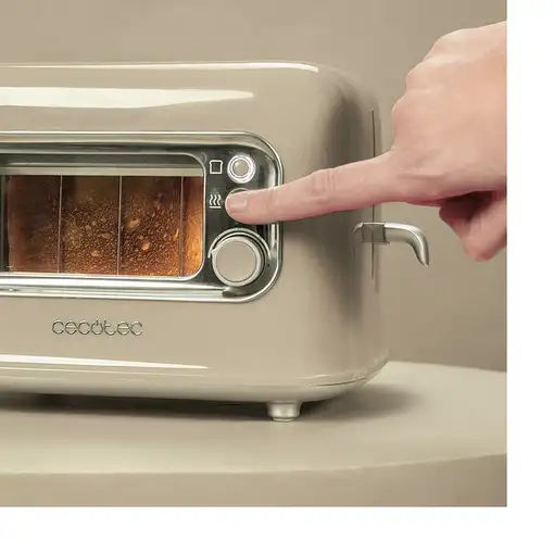 Cecotec RetroVision Beige 5 2 rebanada(s) 700 W Beige, Acero inoxidable