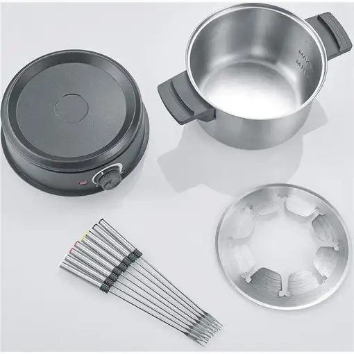 Fondue gourmet y Wok, 1,4 L, 1500 W, 8 cubiertos, FO 2470 SEVERIN