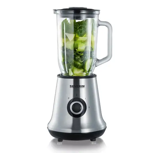 Severin SM 3734 licuadora 1 L Batidora de vaso 500 W Negro, Acero inoxidable