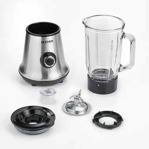 Severin SM 3734 licuadora 1 L Batidora de vaso 500 W Negro, Acero inoxidable