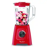 Moulinex LM420510 licuadora 2 L Batidora de vaso 550 W Rojo, Transparente