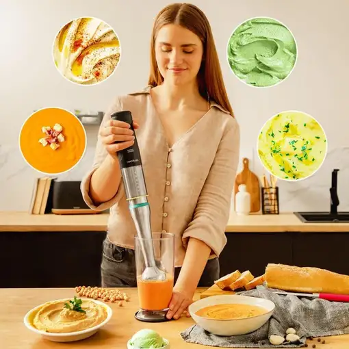 Cecotec 03976 licuadora Batidora de inmersión 1500 W Negro, Acero inoxidable