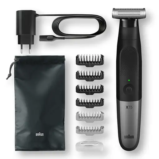 Braun Series X XT5200 Máquina de afeitar de láminas Recortadora Negro, Metálico