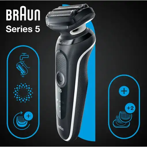Braun Series 5 51-W1600s Máquina de afeitar de láminas Negro, Blanco