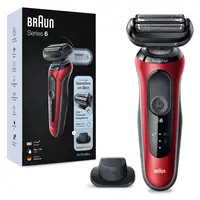 Braun Series 6 61-R1200s Máquina de afeitar de láminas Recortadora Negro, Rojo