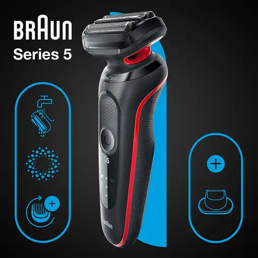 Braun Series 5 51-R1200S afeitadora Máquina de afeitar de láminas Recortadora Negr