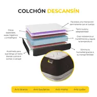 Pack Colchon + Cabecero Tapizado + Somier Descansin | 135 x 200 | Blanco
