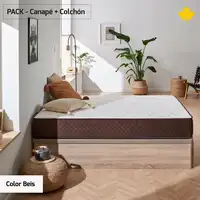 Pack Colchon Descansin + Canape Abatible 150 x 190 | Color Beis