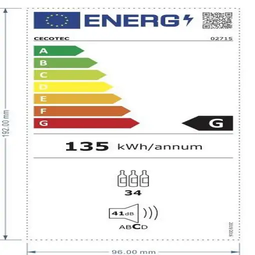 Cecotec GrandSommelier 34030 Nevera de vino Bajo encimera Negro 34 botella(s)