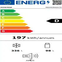 Hisense RB440N4ACD nevera y congelador Independiente 336 L D Acero inoxidable