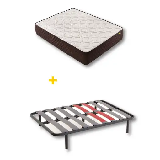 Pack Colchon Descansin + Somier con patas 120 x 200 | Alta Firmeza | Silencioso