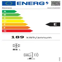 Siemens iQ500 GU21NADE0 congelador Congelador vertical Integrado 85 L E Blanco