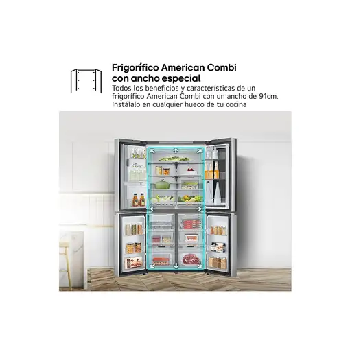 LG InstaView GMG961EVKE nevera puerta lado a lado Independiente 637 L E Negro, Ace