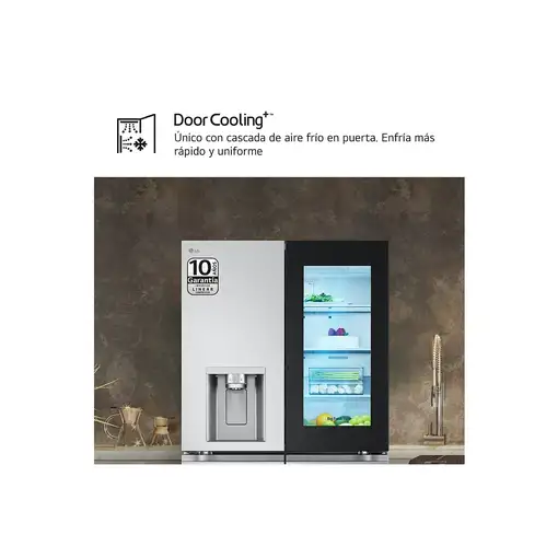 LG InstaView GMG961EVKE nevera puerta lado a lado Independiente 637 L E Negro, Ace