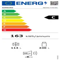 Samsung RB34C775CS9/EF nevera y congelador Independiente 344 L C Acero inoxidable
