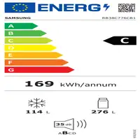 Samsung RB38C776CB1/EF nevera y congelador Independiente 390 L C Grafito, Acero in