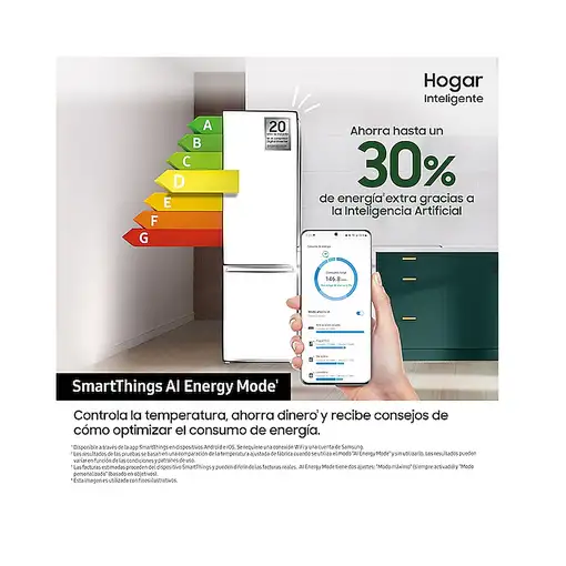 Frigoríficos сombis Independiente 344 L Blanco RB34C600DWW/EF SAMSUNG