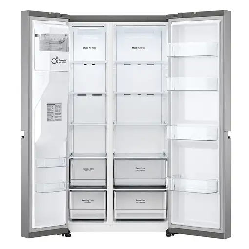LG GSLV70PZTD nevera puerta lado a lado Independiente 635 L D Metálico, Plata