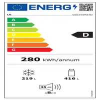 LG GSLV70PZTD nevera puerta lado a lado Independiente 635 L D Metálico, Plata